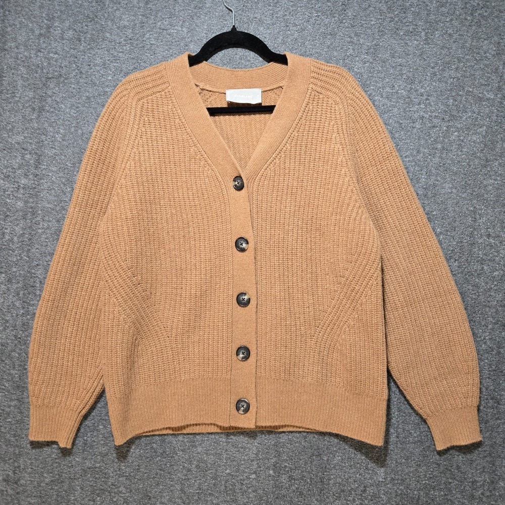 Everlane Felted Wool Cardigan Womens Small Brown Long Sleeve Knit Sweater Button